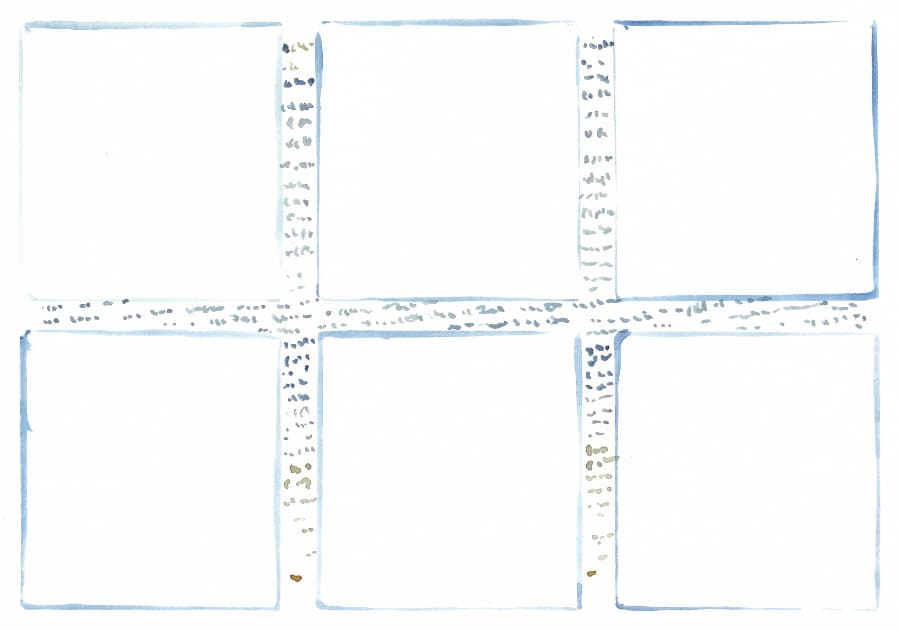 Leere Panels ind den Zwischenräumen ist so etwas wie Schrift zu erkennen Graphic Novel Artwork