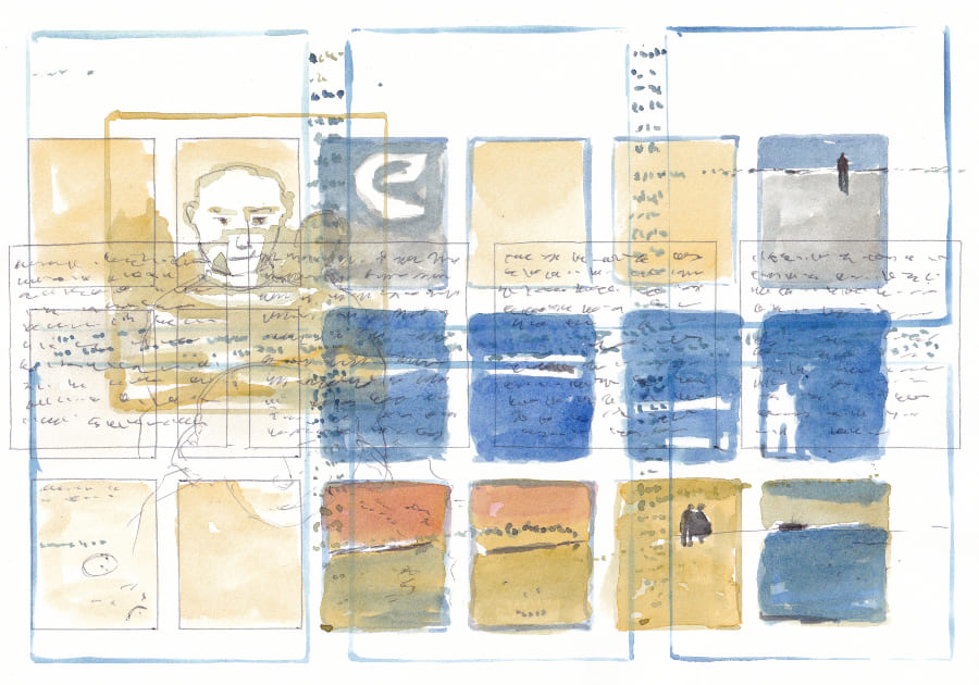 Panels vom Meer der Insel und den Geschichten Graphic Novel Artwork