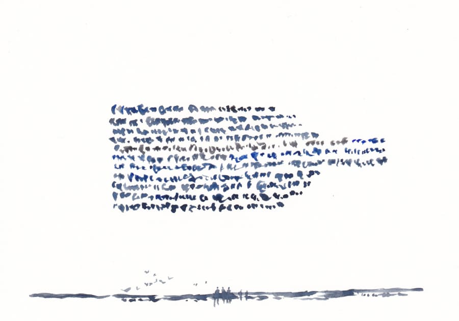Flaschenpost Aquarell Graphic Novel Artwork
