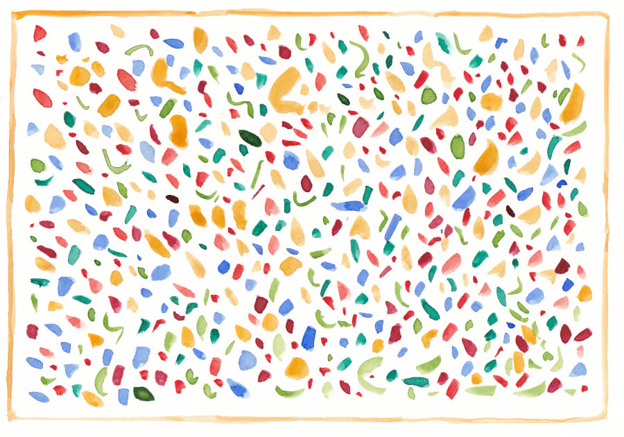 Bunte Aquarell-Pinselstriche - Graphic Novel Artwork