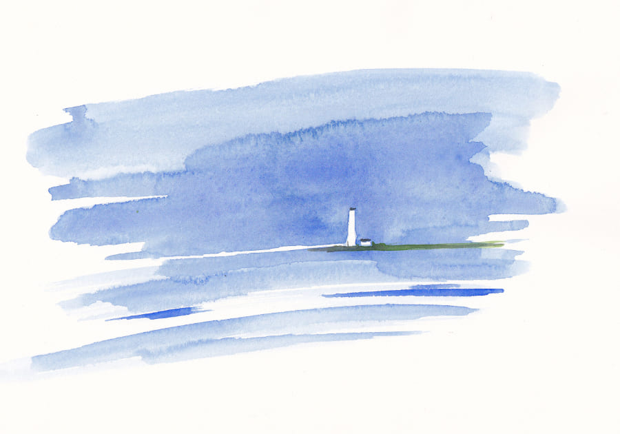 Isla Volante Aquarell Leuchtturm Meer - Graphic Novel Artwork