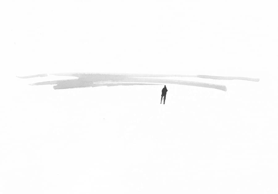 Person am Meer - Graphic Novel Artwork