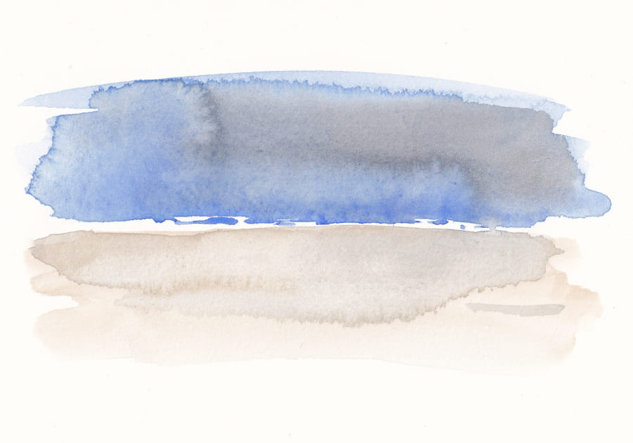 Aquarell Himmel Meer und Strand Graphic Novel Artwork