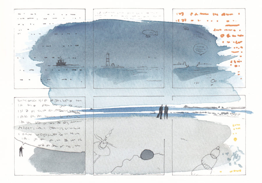 Sequenzen der Isla Volante - Aquarell Graphic Novel Artwork